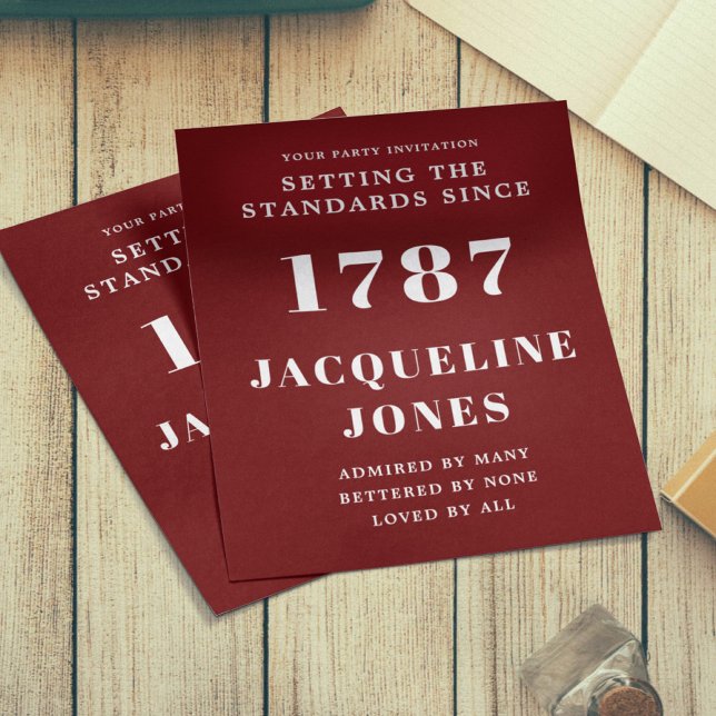 Budget Birthday Invitation Red White  Flyer (Creator Uploaded)