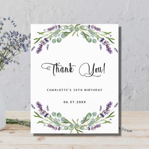 Budget birthday lavender eucalyptus thank you card