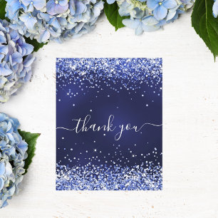 BUDGET birthday navy blue glitter dust thank you