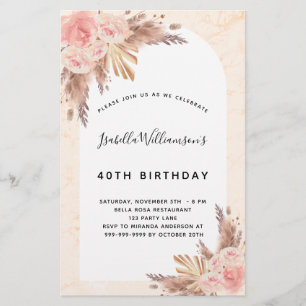 Budget birthday pampas grass rose gold blush pink