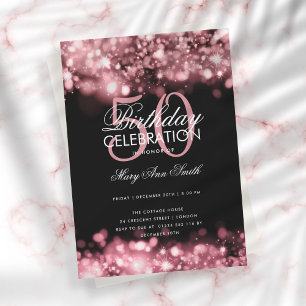 Budget Birthday Party Elegant Rose Gold Lights Invitation
