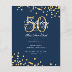 Budget Birthday Party Glitter Confetti Gold Navy