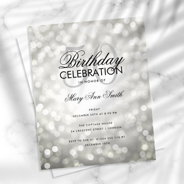 Budget Birthday Party Silver Sparkle Lights Flyer (Creator Uploaded)