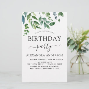 Budget Birthday Party Spring Botanical Greenery