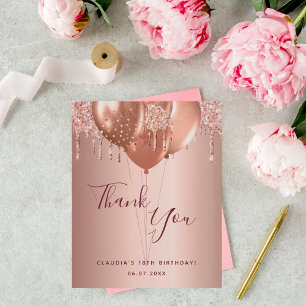 Budget birthday rose gold blush glitter thank you