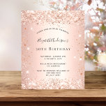Budget birthday rose gold invitation<br><div class="desc">For an elegant 50th (or any age) birthday party. A rose gold background. Personalise and add a name and party details. The name is written with a hand lettered style script</div>