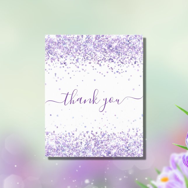 Budget Birthday violet glitter dust thank you (Creator Uploaded)