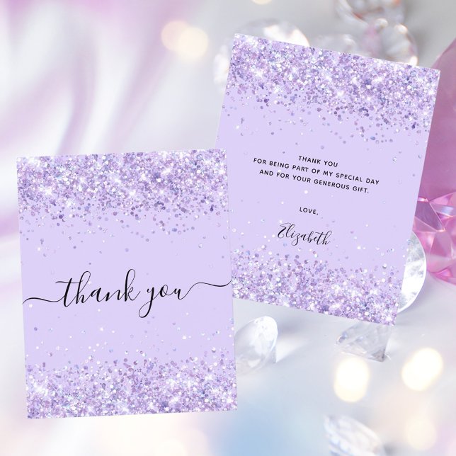 Budget Birthday violet glitter dust thank you (Creator Uploaded)