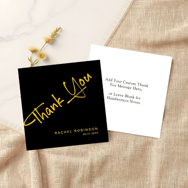 Budget Black and Gold Birthday Custom Thank You Card (Creator Uploaded)