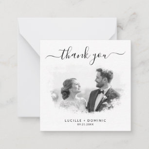Budget Black and White Couple Portrait Thank You Card