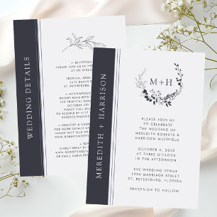 Budget Black and White Monogram Wedding Invite