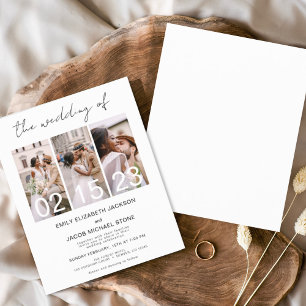Budget Black and White Photo Wedding Invitation