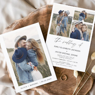Budget Black and White Photo Wedding Invitation