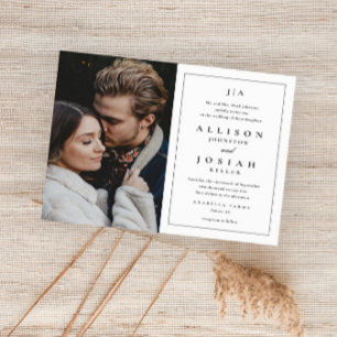 Budget Black and White Photo Wedding Invitation
