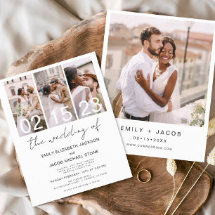 Budget Black and White Photo Wedding Invitation