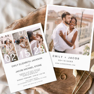 Budget Black and White Photo Wedding Invitation Flyer