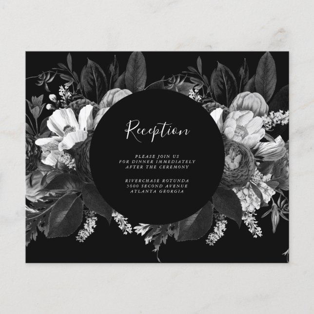 Budget Black and White Reception Card (Front)