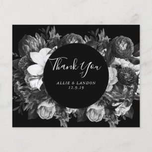Budget Black and White Thank You Card
