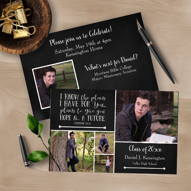 Budget Black Bible Verse Graduation Photo Collage (Creator Uploaded)