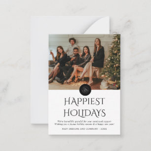 BUDGET Black Company Logo Photo Christmas Holiday Card