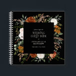 Budget black floral wedding guest book rustic<br><div class="desc">Terracotta,  natural,  sage green and black floral botanical stag modern rustic elegant arch wedding budget guest book favour decor design. Part of a modern collection.</div>