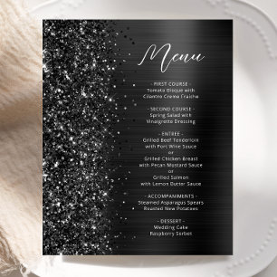 Budget Black Glam Glitter Wedding Menu