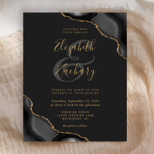 Budget Black Gold Agate Corners Dark Wedding