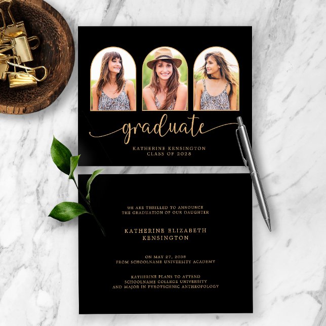 Budget Black Gold Arch 3 Photo Graduation (Creator Uploaded)