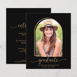 Budget Black Gold Arch Photo Graduation Party