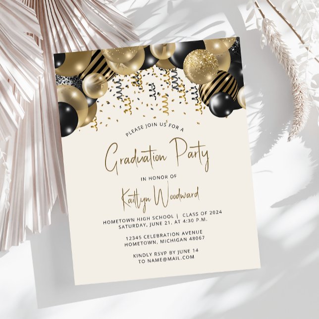 Budget Black Gold Balloon Arch Graduation Party (Creator Uploaded)