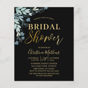Budget Black & Gold Bridal Shower Invitation