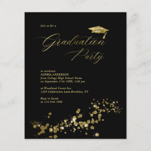 Budget Black Gold Dust Confetti Graduation Party