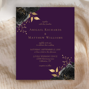 Budget Black Gold Floral Purple Wedding
