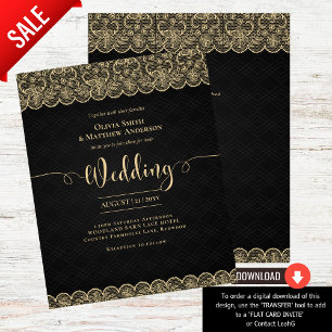 BUDGET Black Gold Lace Elegant Wedding