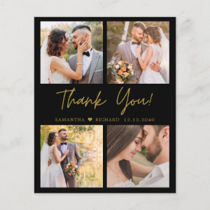 Budget Black Gold Wedding Thank You 4 Photo