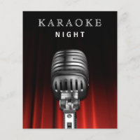 Budget Black Karaoke Night Party Invitation