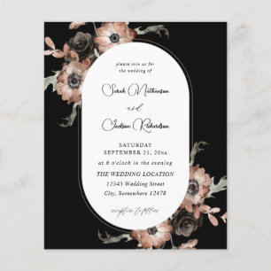 Budget Black & Natural Floral Wedding - Black Flyer