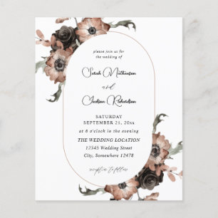 Budget Black & Natural Floral Wedding  Flyer