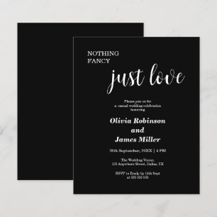 Budget Black Nothing Fancy Just Love WeddingInvite