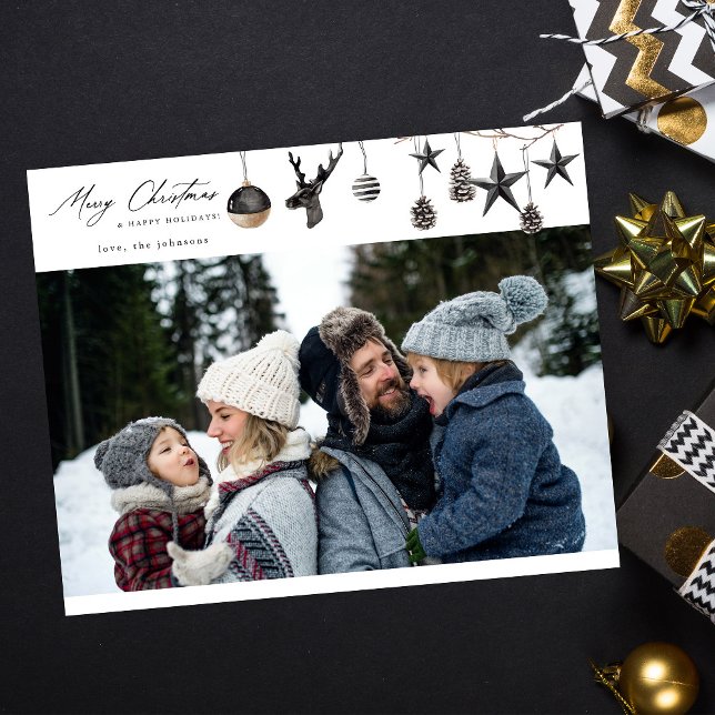 Budget Black Ornaments &Para Photo Merry Christmas Flyer (Creator Uploaded)