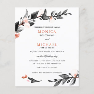 BUDGET BLACK PINK Bloom Modern botanical wedding