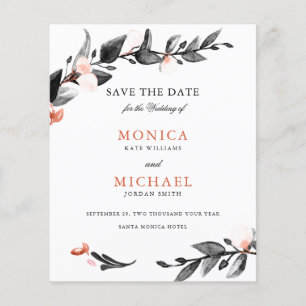 BUDGET BLACK PINK Bloom Modern SAVE THE DATE