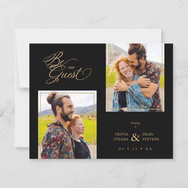 Budget Black Trendy 2 Photos Fake Golden (Front)