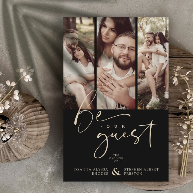 Budget Black Trendy Collage Wedding 3 Photos (Creator Uploaded)