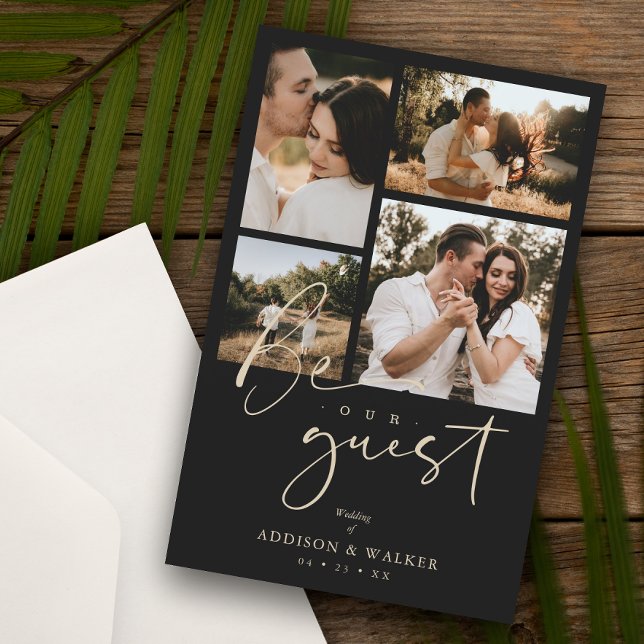 Budget Black Trendy Collage Wedding 4 Photos (Creator Uploaded)