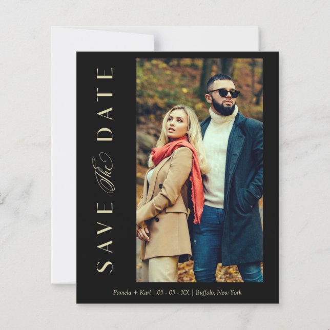 Budget Black Wedding Photo Wimshical Script (Front)