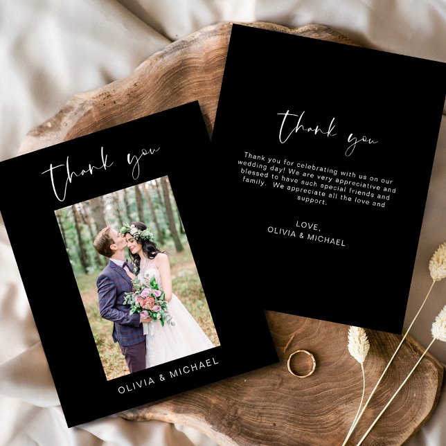 Budget Black Wedding Thank You Photo  Flyer (Creator Uploaded)