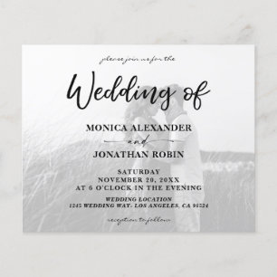Budget Black Wh Photo Horizontal 2 Wedding Flyer