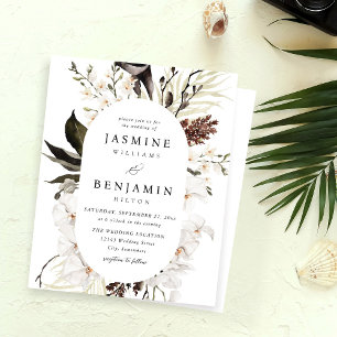 Budget Black & White Floral Beachy Wedding