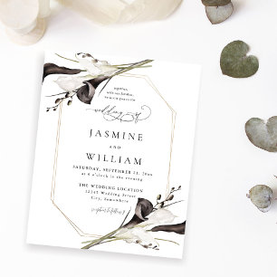 Budget Black & White Floral Wedding 2 Flyer